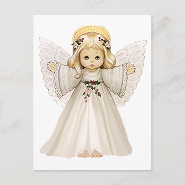Niedliche WeihnachtsAngeln mit Waffen Postkarte (Vorderseite)