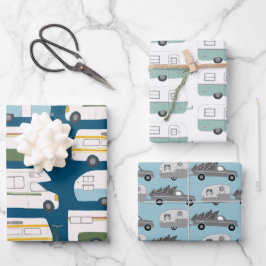 Niedliche Weihnachtsanhänger LKWs Farbenfrohe Feri Geschenkpapier Set