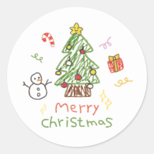 Niedliche Weihnachtsaufkleber Runder Aufkleber