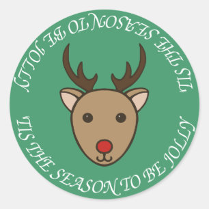 Niedliche Weihnachtsaufkleber Runder Aufkleber