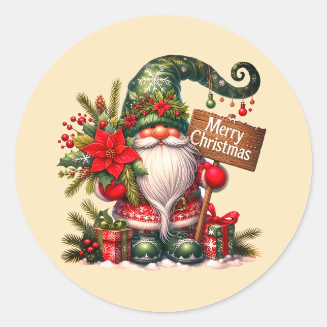 Niedliche Weihnachtsaufkleber Runder Aufkleber (Vorderseite)