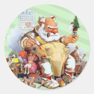 Niedliche Weihnachtsaufkleber Runder Aufkleber