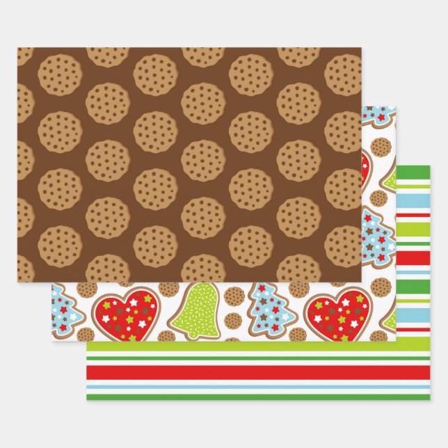 Niedliche Weihnachtsbackpapier-Blätter Geschenkpapier Set (Set)