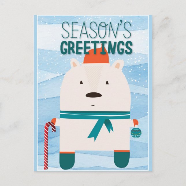 Niedliche Weihnachtsbären-Frohe Festtage Postkarte (Vorderseite)