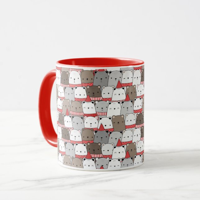 Niedliche Weihnachtsbären Tasse (Vorderseite Links)