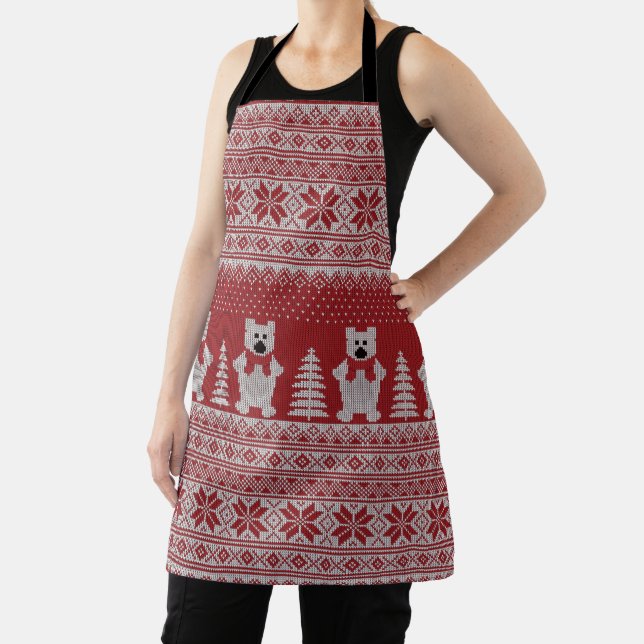 Niedliche Weihnachtsbärenszene Schürze (InSitu)