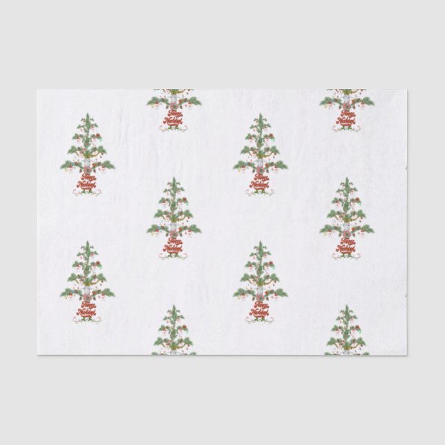 Niedliche Weihnachtsbaum-Fleece Navidad Seidenpapier (Vorderseite)