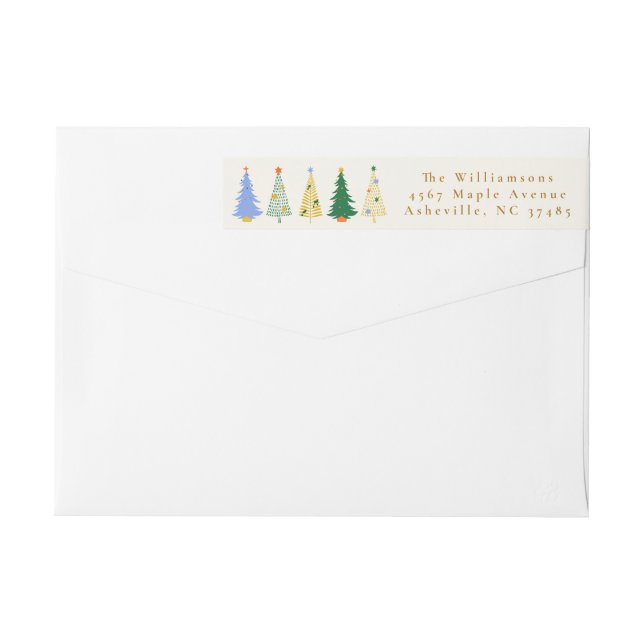Niedliche Weihnachtsbaum Grüne Rücksendeadresse (Rückseite)