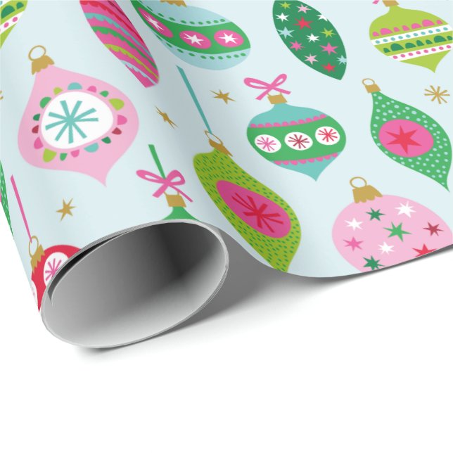 Niedliche Weihnachtsbaumblumen Geschenkpapier (Rolleneckpunkt)