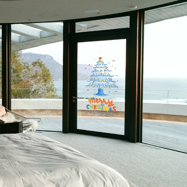 Niedliche Weihnachtsbaumdekoration Fensteraufkleber (Cute Merry Christmas Tree Holiday Decoration Window Cling)