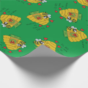 Niedliche Weihnachtsbäume Cartoon Geschenkpapier