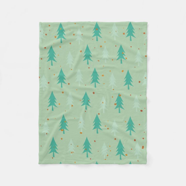 Niedliche Weihnachtsbäume Fleecedecke (Vorderseite)