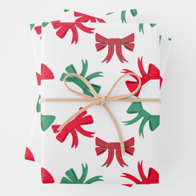 Niedliche Weihnachtsbäume Geschenkpapier Set (Beispiel)