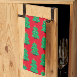 Niedliche Weihnachtsbäume Geschirrtuch