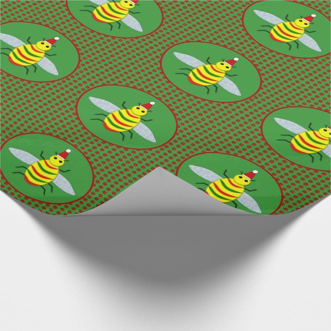 Niedliche Weihnachtsbäume und Poinsettia-Blume Geschenkpapier (Ecke)