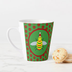 Niedliche Weihnachtsbäume und Poinsettia-Blume Milchtasse
