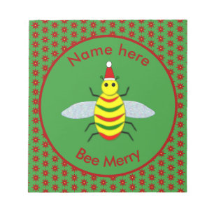 Niedliche Weihnachtsbäume und Poinsettia-Blume Notizblock