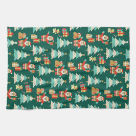 Niedliche Weihnachtsbäume Vintage Stimmung Geschirrtuch