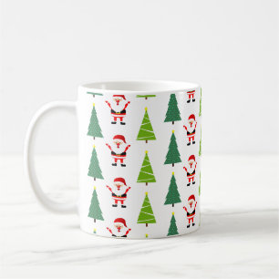Niedliche Weihnachtsbäume & Weihnachtsmuster Weiß Kaffeetasse