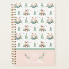 Niedliche Weihnachtsbaumen Bären & Hirsche Monogra Planer