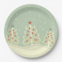 Niedliche Weihnachtsbaumen Pastel Pappteller