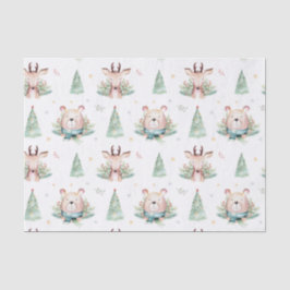 Niedliche Weihnachtsbaumen Waldbären & Hirsche Seidenpapier