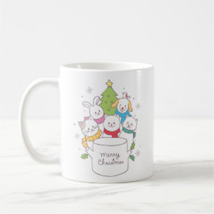 Niedliche Weihnachtsbaumfreunde   Weihnachtsfeiert Kaffeetasse