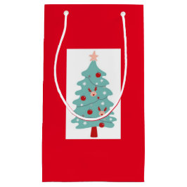 Niedliche Weihnachtsbaumgeschenktasche (rot) Kleine Geschenktüte