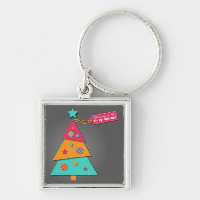 Niedliche Weihnachtsbaumkunst Schlüsselanhänger (Vorne)