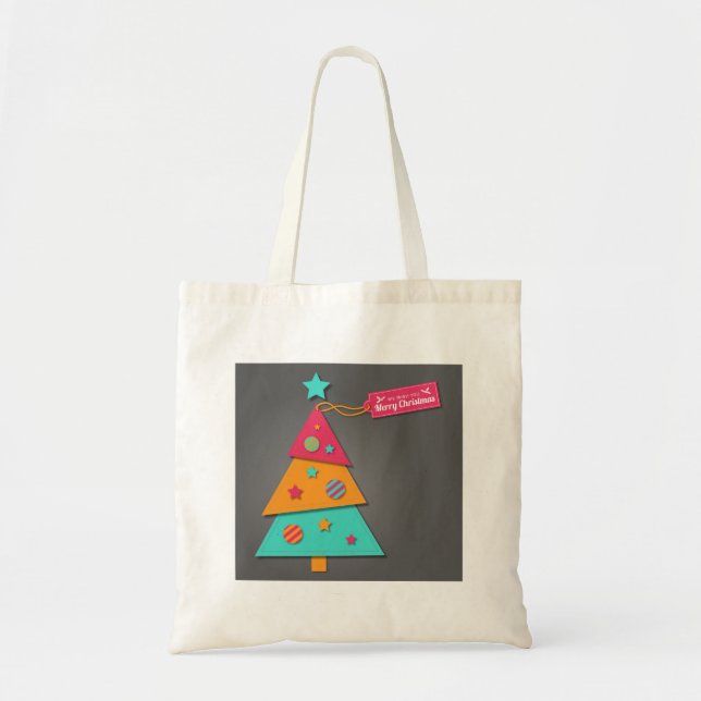 Niedliche Weihnachtsbaumkunst Tragetasche (Vorne)