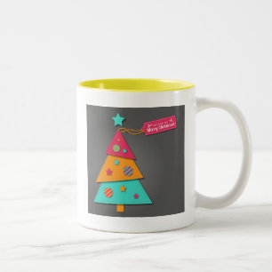 Niedliche Weihnachtsbaumkunst Zweifarbige Tasse