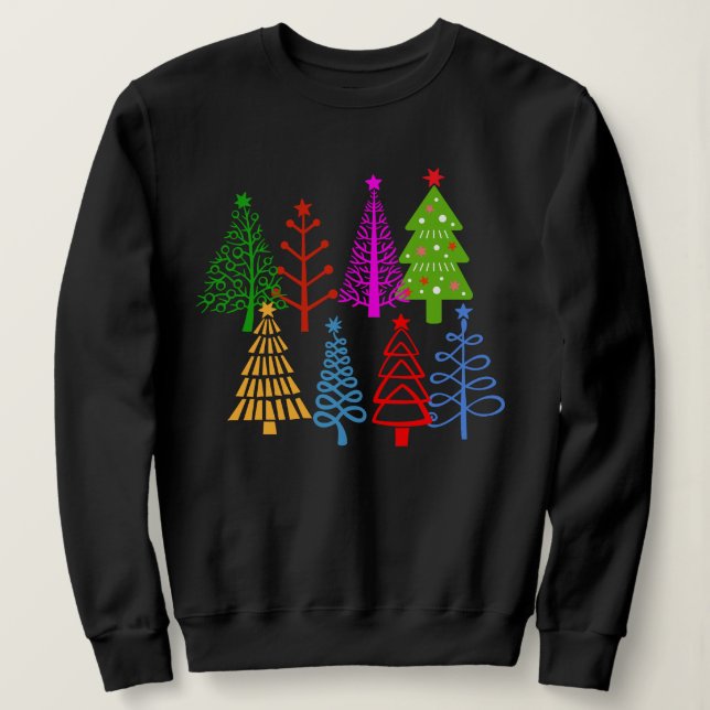 Niedliche Weihnachtsbaumsammlung Weihnachtsfeierta Sweatshirt (Design vorne)