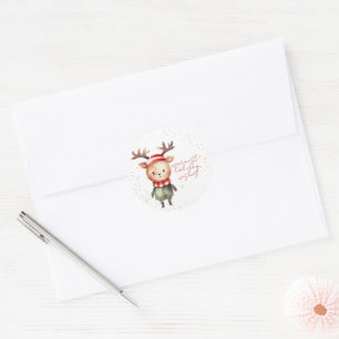 Niedliche Weihnachtsbaumstickerin Runder Aufkleber