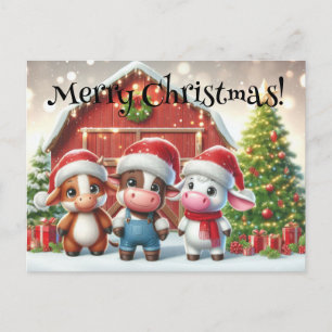 Niedliche Weihnachtsbaumtiere Postkarte