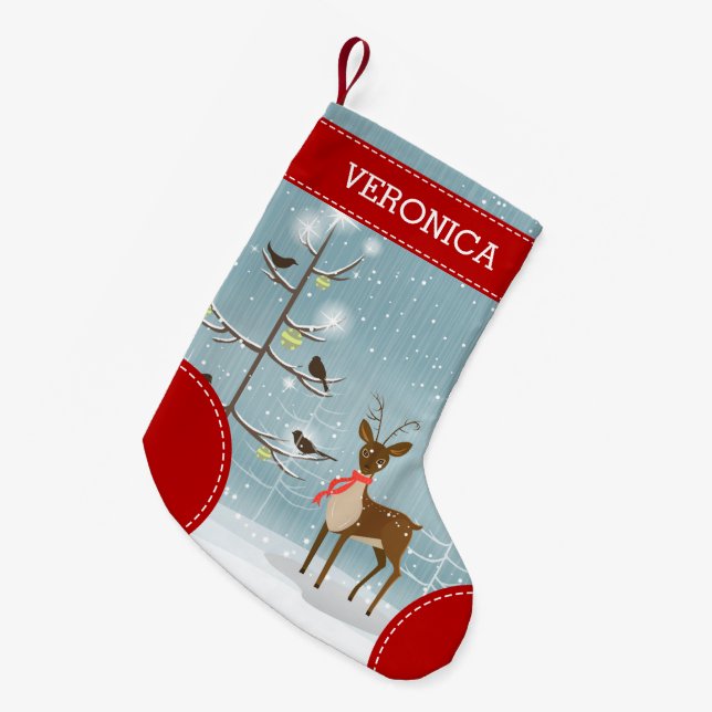 Niedliche Weihnachtsbilder für Hirsche, Bäume und  Kleiner Weihnachtsstrumpf (Vorderansicht (hängend))