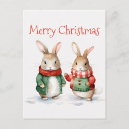 Niedliche Weihnachtsbunnies Postkarte