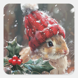 Niedliche Weihnachtsbunny Stickers Umschlag Aufkle