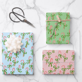 Niedliche Weihnachtscreme Canes Weihnachten Weihna Geschenkpapier Set