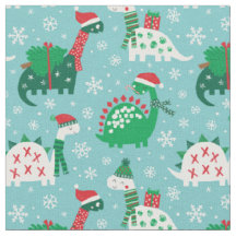 Niedliche Weihnachtsdinosaurier auf blau