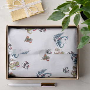 Niedliche Weihnachtsdinosaurier Seidenpapier