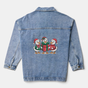 Niedliche Weihnachtsducks Cartoon Art-68105 Jeansjacke