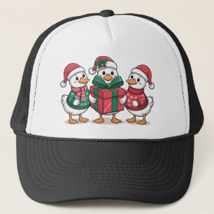 Niedliche Weihnachtsducks Cartoon Art-68105 Truckerkappe