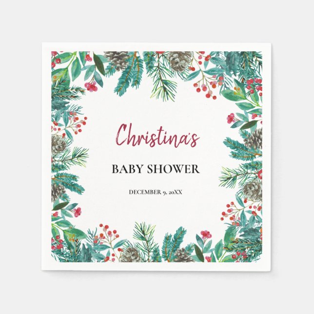 Niedliche Weihnachtsdusche Serviette (Vorderseite)