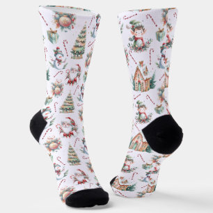 Niedliche Weihnachtselemente Socken