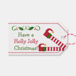 Niedliche Weihnachtself-Strümpfe Geschenkanhänger