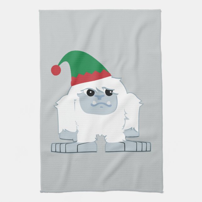 Niedliche Weihnachtself Yeti Handtuch (Vertikal)