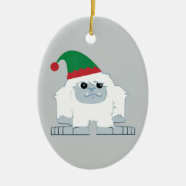 Niedliche Weihnachtself Yeti Keramikornament