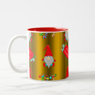 Niedliche Weihnachtselfen Gold Zweifarbige Tasse