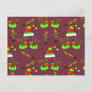 Niedliche Weihnachtselfen Postkarte