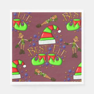 Niedliche Weihnachtselfen Serviette